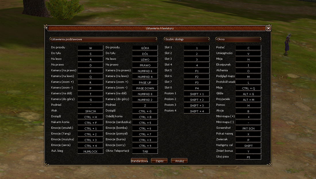 Ustawienia klawiatury